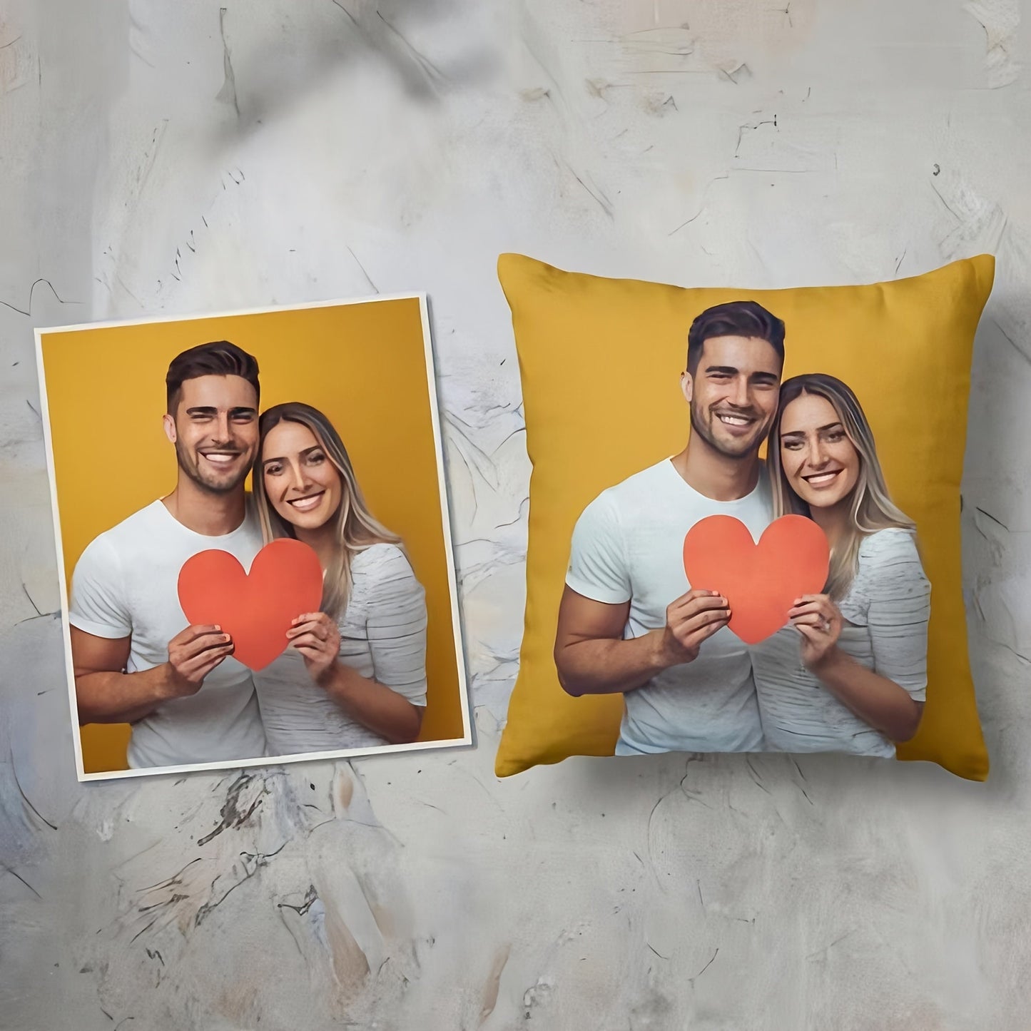 Get a personalized pillowcase featuring your favorite pictures and text, perfect for Valentine's Day, weddings, anniversaries, or as a special homemade holiday gift. This single-sided printed pillowcase measures 45.72 x 45.72 cm and does not include a