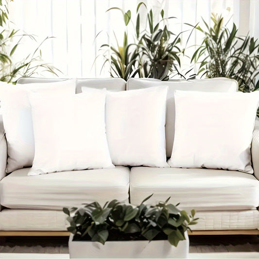 Luxury white throw pillows (4pcs) - hypoallergenic, fluffy cushions for bed & couch. Washable microfiber with zip closure, perfect for living room and bedroom decor. Great for couch.