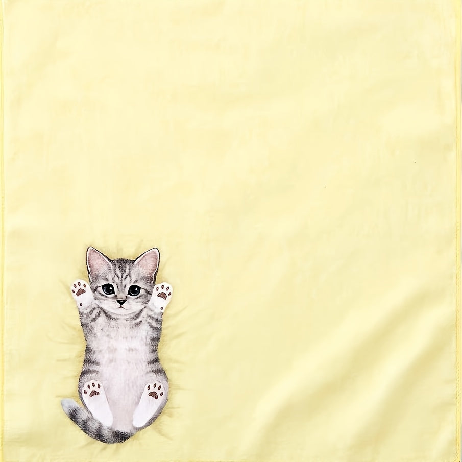 Cute Japanese cat towel: absorbent, aseptic polyester for bathroom and kitchen.