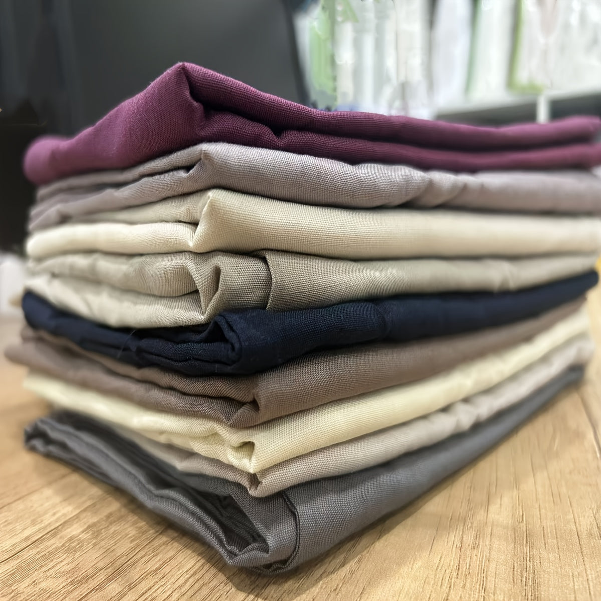 Organic Pillowcase in Standard Size with Envelope Closure, 80-Count Weave - Soft and Breathable - Colors Available: Khaki, Beige, Burgundy, Navy Blue