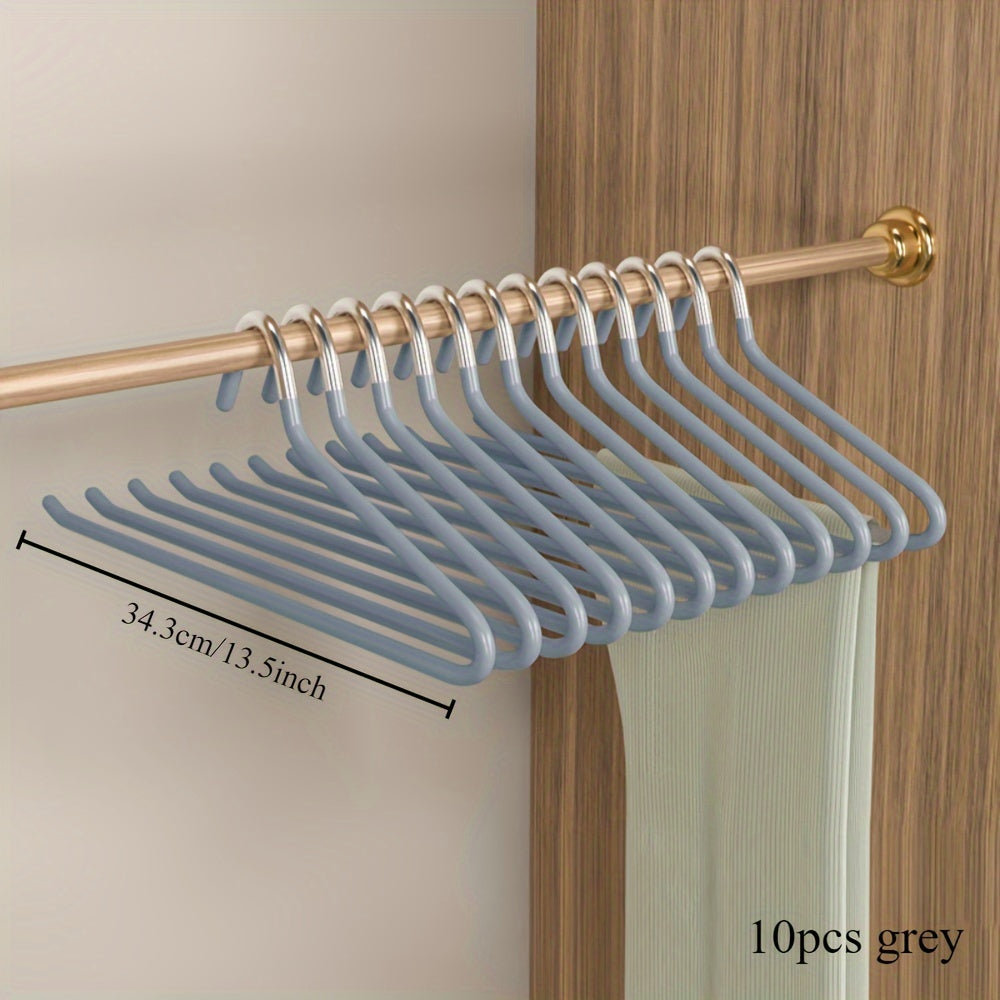 Durable Rainbow Swan Pants Hangers Set of 10 - Non-Slip, Space-Saving Clothes Rack for Home & Dorms, Easy Pull Design, Made with Stainless Steel