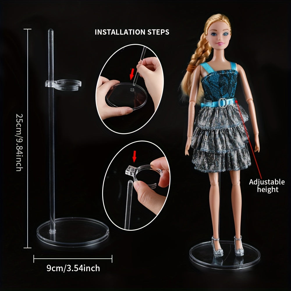 1pc Elegant Transparent Doll Stand - Ideal for Displaying Dolls and Dollhouses