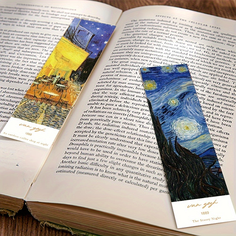 30pcs Classic Oil Painting Art Bookmarks featuring Van Gogh and Monet, DIY decorative small cards.