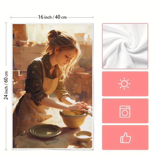 Pair of 2 Super Soft Kitchen Towels, Ideal for Festive Decor, Extremely Absorbent, Easy to Clean in Washing Machine, Size: 40.64X60.96 cm. Why not explore a different hobby together, like painting or pottery?