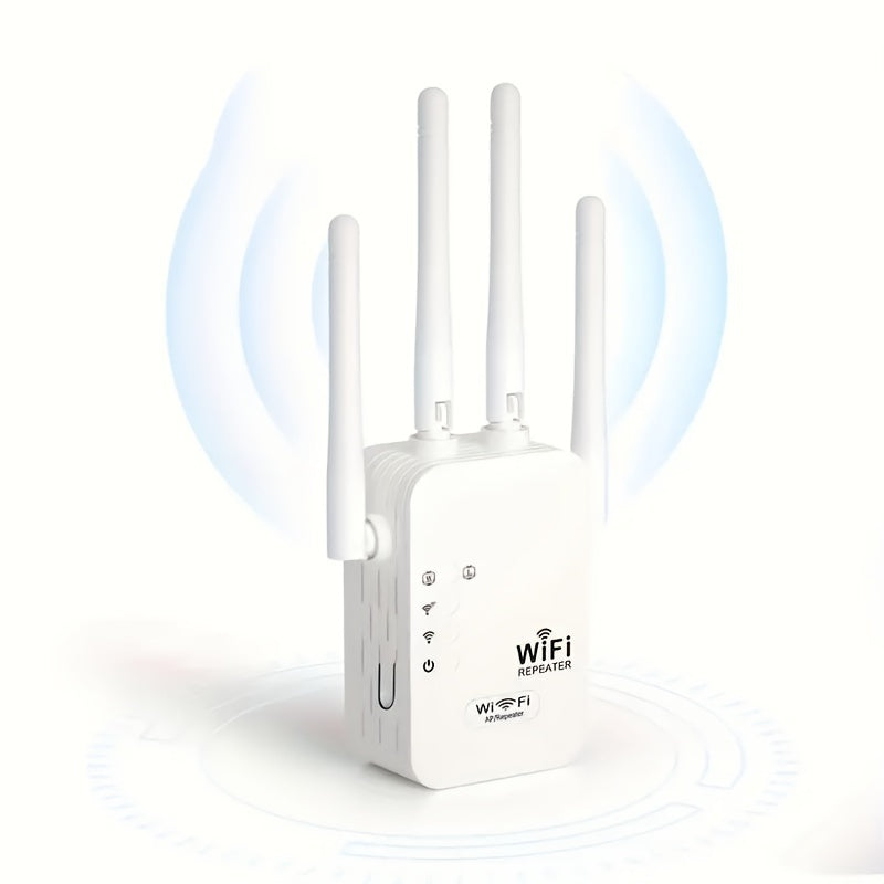 Ourlife WiFi Signal Booster offers 360° coverage for home and outdoor use, supporting repeater, AP, and routing modes, with an included Ethernet port.