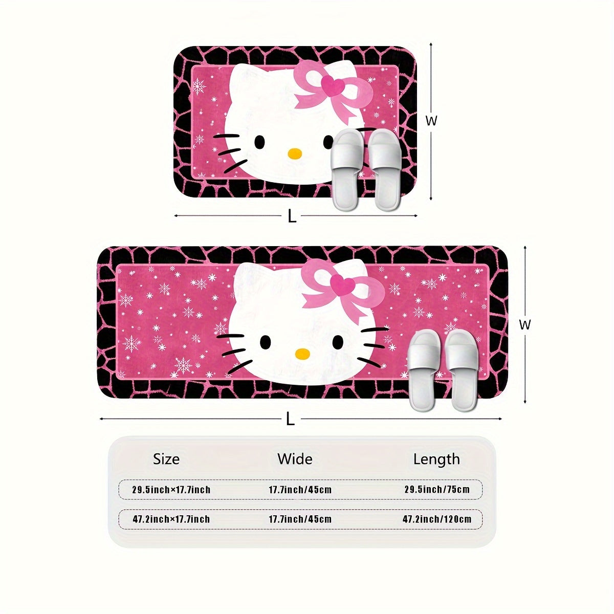 Get Hello Kitty Themed Indoor Door Mats for Winter and Christmas Decorations. These mats have non-slip, thickened designs that are perfect for use in kitchens, bathrooms, and laundry rooms.