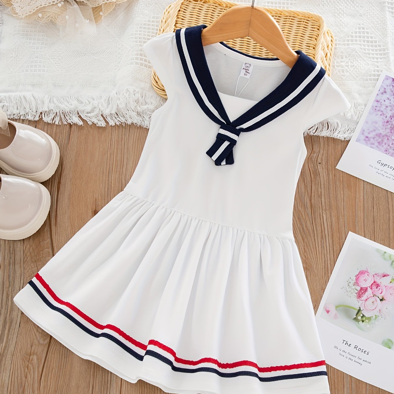 Summer dress for girls with new trendy style in navy color