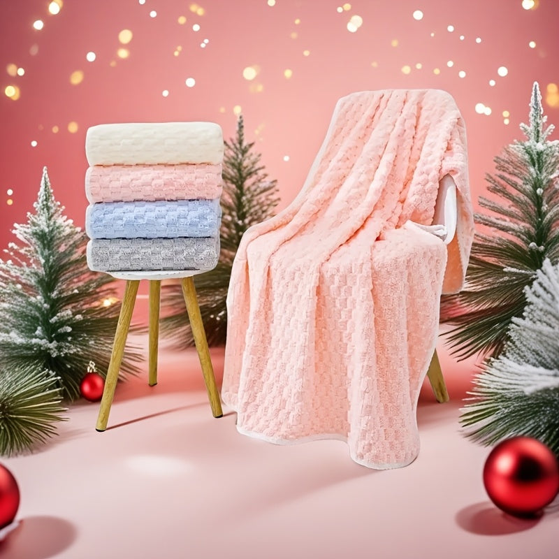 Ultra soft microfiber bath towel, 200 GSM, quick-dry, highly absorbent, woven polyester; perfect for daily use, spa, gym, travel; ideal Christmas gift.