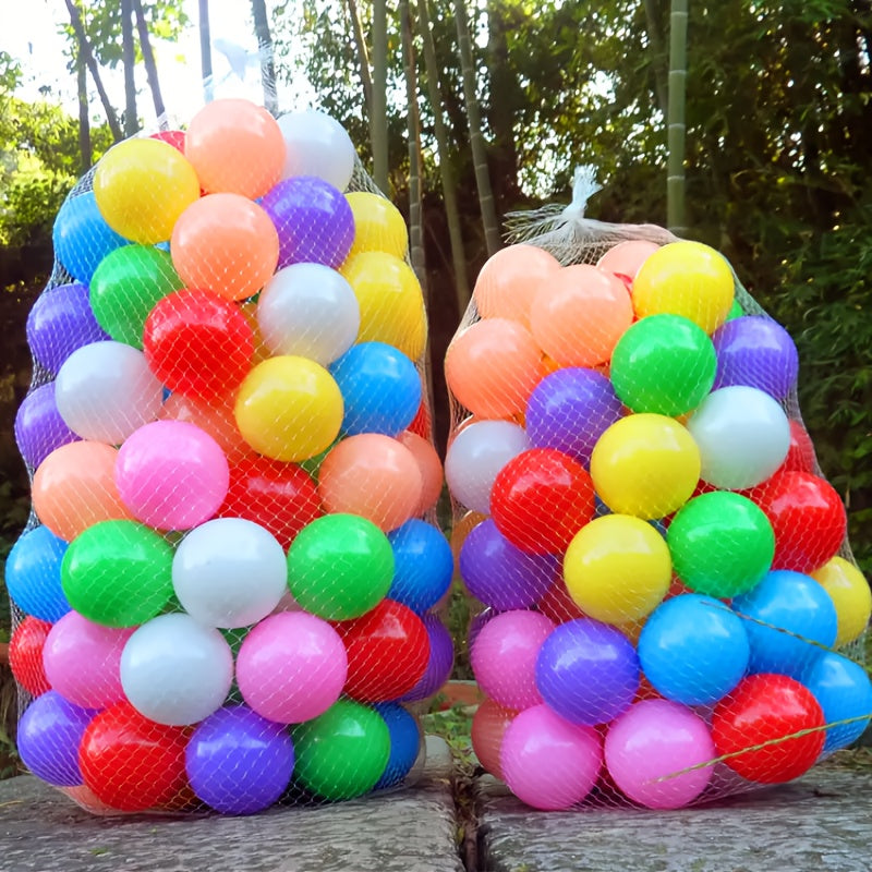 100 candy-colored ocean balls, suitable for ball pits, made from non-toxic materials.