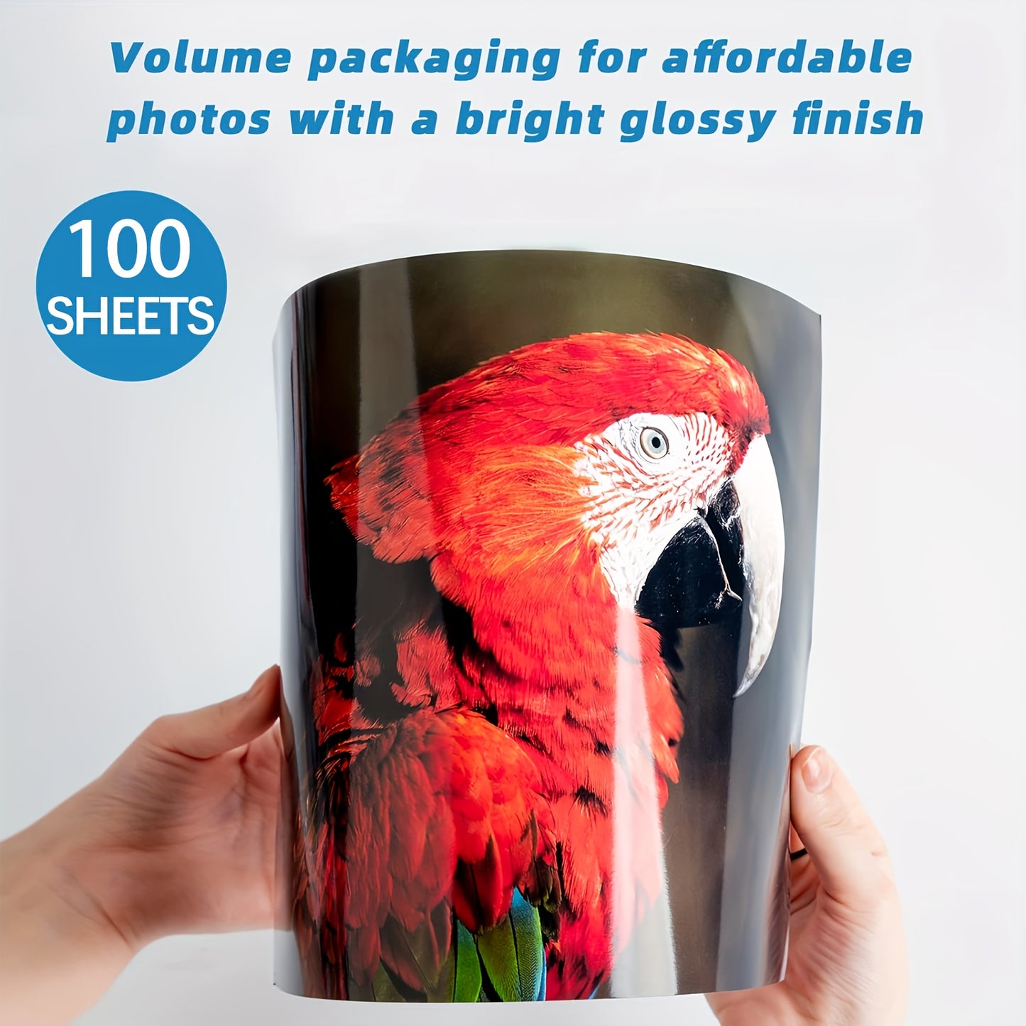 100 sheets of A4 glossy printing paper for inkjet photo printing, 115GSM thin photo paper, weighing 13.61KG with blank back.