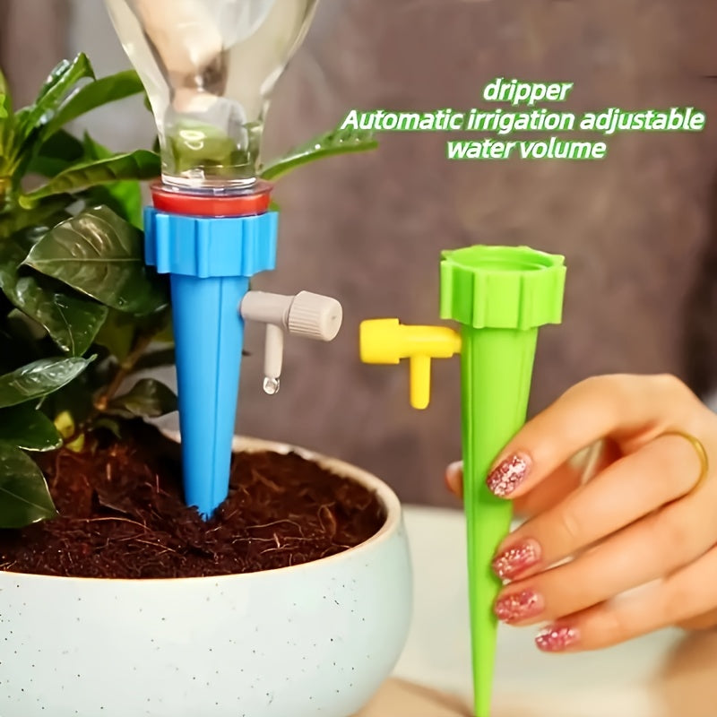 Water 20 Automatic Flower Watering Devices with Self-spraying Nozzle and Adjustable Control Valve Switch for Outdoor and Vacation Plant Care.