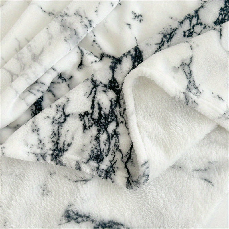 Soft and cozy marble print flannel blanket, suitable for travel, sofa, bed, and office. Great gift for boys, girls, and adults, perfect for all seasons.