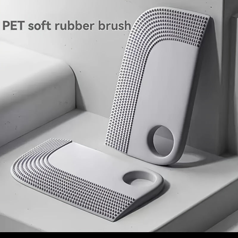 Portable silicone pet hair brush, ideal for cleaning cat and dog hair on carpets, sofas, and clothing.