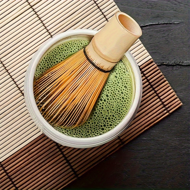 BambooWorx Tea Set includes 1 piece each of a Matcha Whisk, Traditional Spoon, and Teaspoon. This set is ideal for preparing traditional matcha cups and includes essential tea accessories.