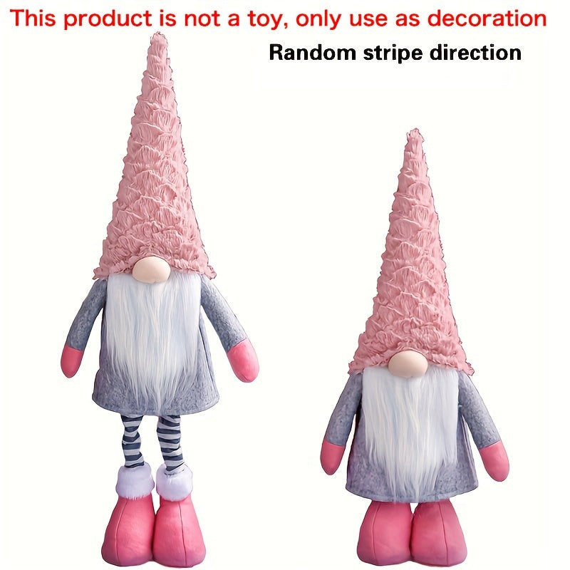 1pc Christmas decorations: Faceless elderly man telescopic plush doll for Christmas parties.