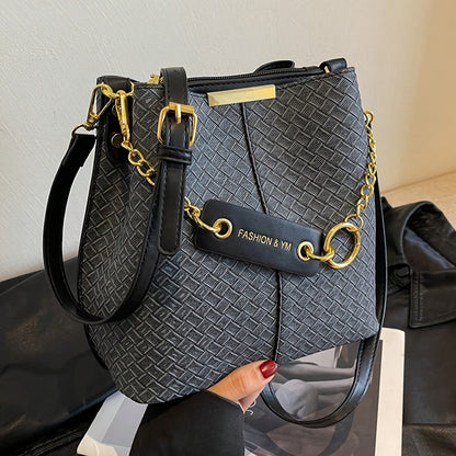 1pc Women's Crossbody Bag with adjustable shoulder strap, suitable for work, shopping, and dating, elegant and simple design with hardware decoration.