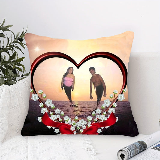 Create Your Own Cozy Home Decor with a Custom Soft Plush Pillow - Personalize with Your Photo & Name (Cushion Not Included), Size: 45.72x45.72 cm