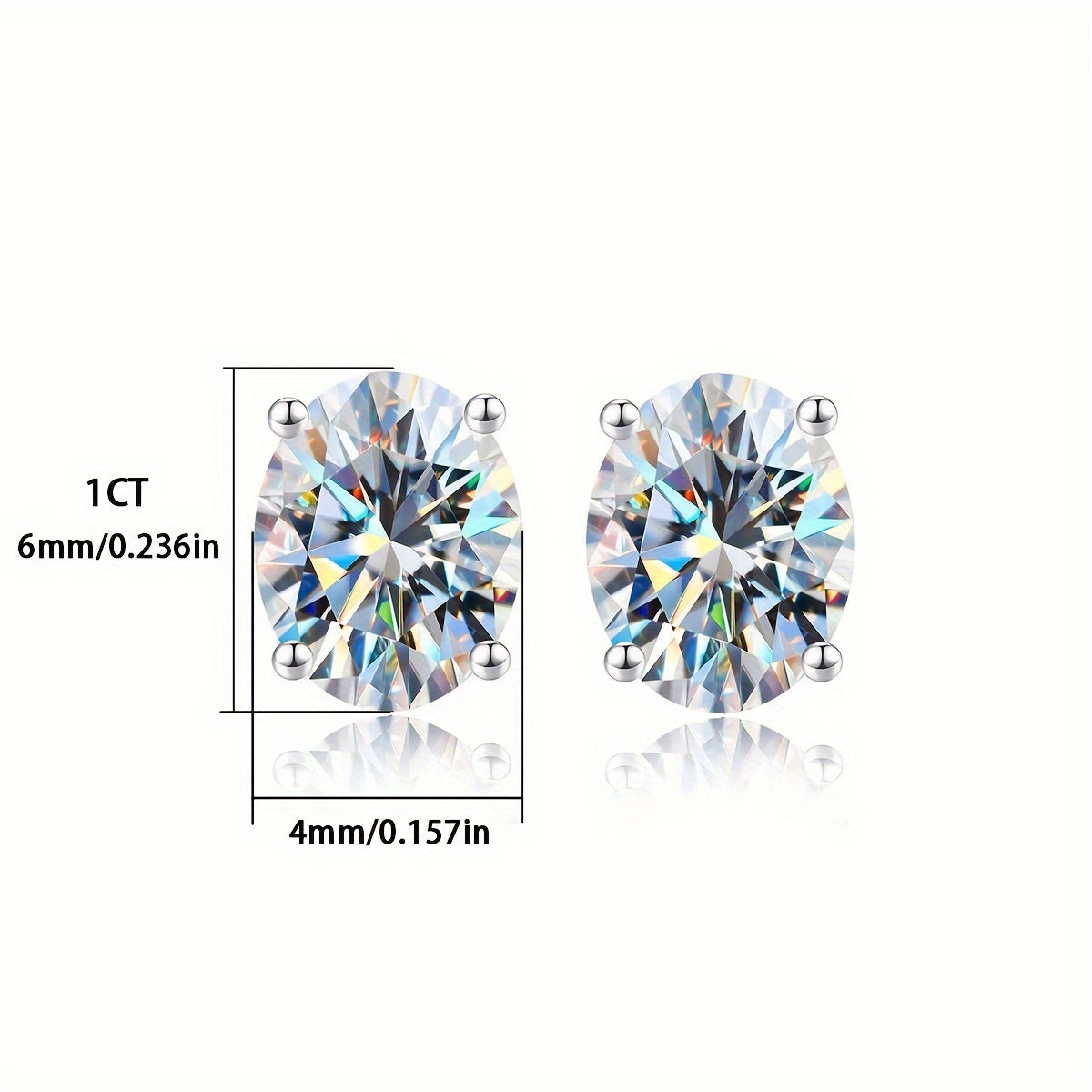 Ajoyib Moissanite quloq bilaguzuklari, 2CT TW, nozik oval kesim, 925 sterling kumush, to'ylar, partiyalar va 14-fevral uchun mukammal, abadiy hashamatli zargarlik.