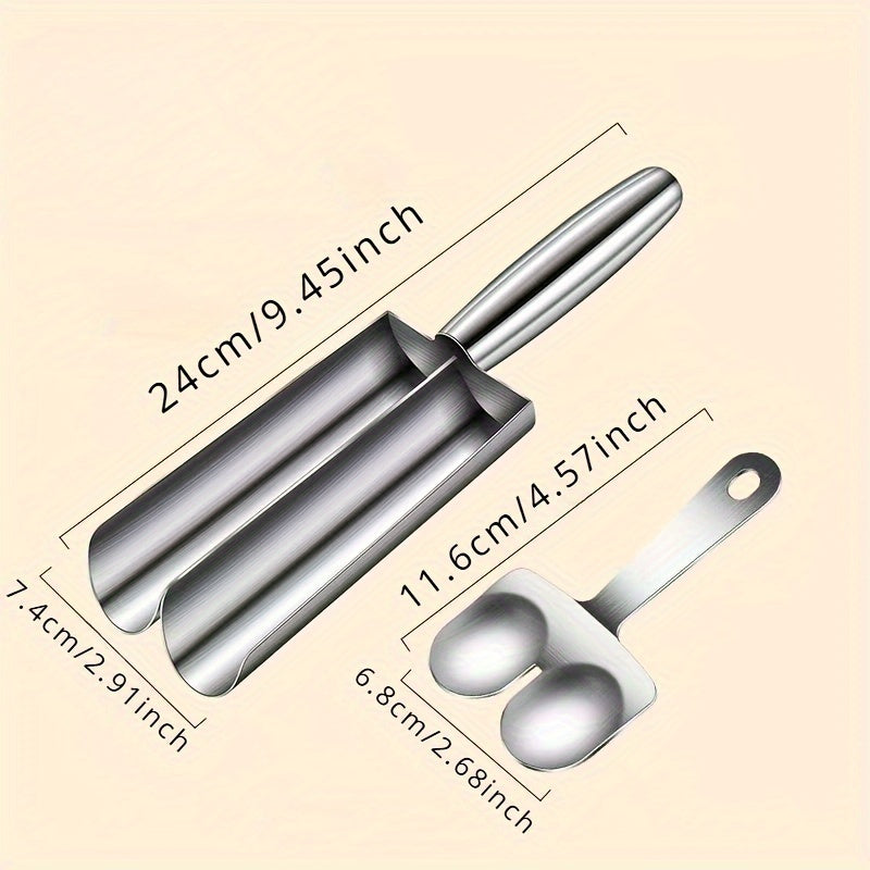 Set of Meatball & Falafel Maker Tools Made of Stainless Steel - Non-Stick Kitchen Utensil for Creating Perfectly Shaped Meatballs, Dough, and Sorbet Rice Balls