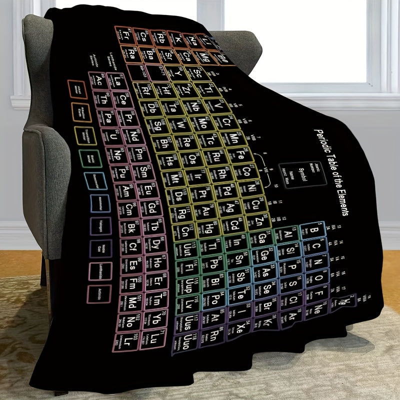 Stay cozy and learn with our Chemistry Periodic Table of Elements Fleece Blanket! This colorful and educational design is perfect for students and teachers alike. Whether you're snuggling up for a nap in the office or using it as a study aid, this