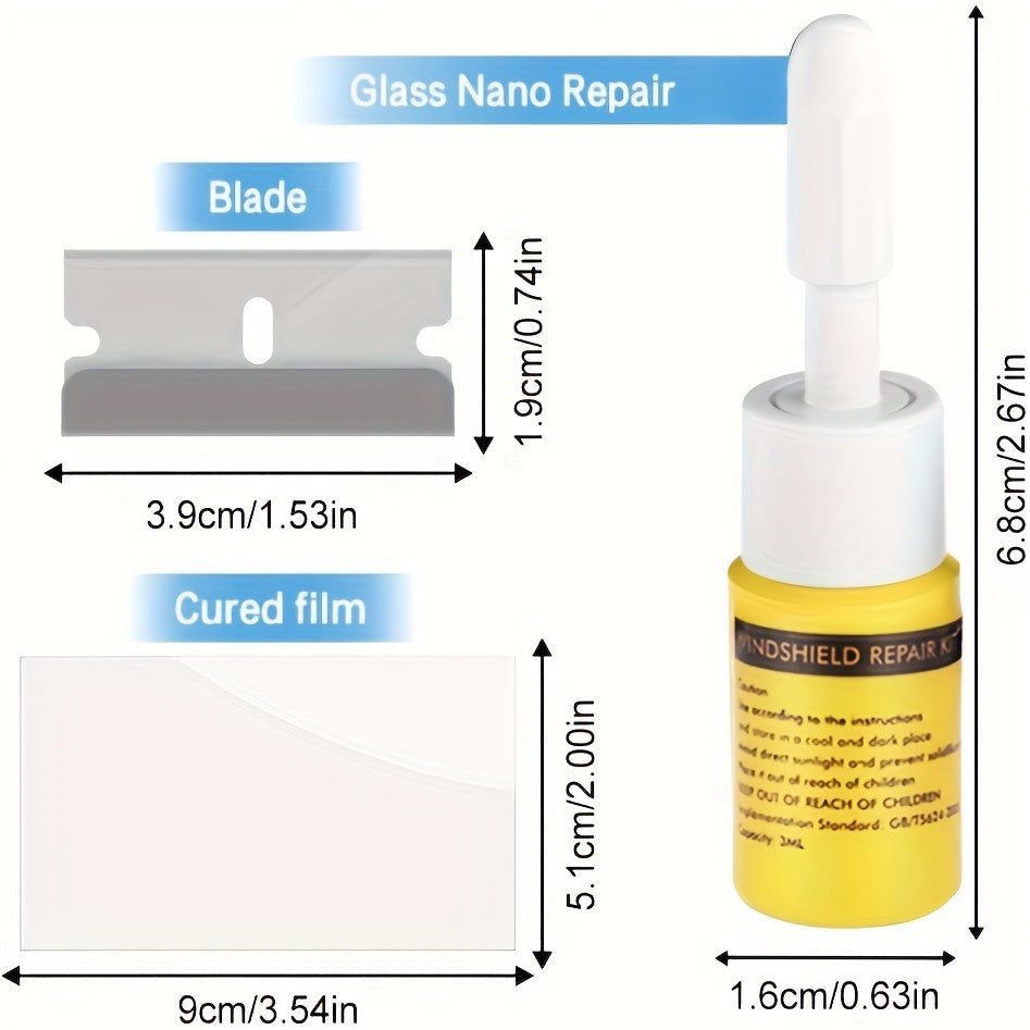 Windshield Crack Disappearance Glass for chips and star cracks in automotive windshields.