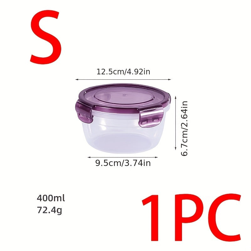 Set of 4 Storage Boxes, Contemporary Round Style for Fresh Food Storage, Convenient and Portable Containers for Refrigerator and Microwave Use, Perfect for Picnics, Camping, Back to School Supplies.