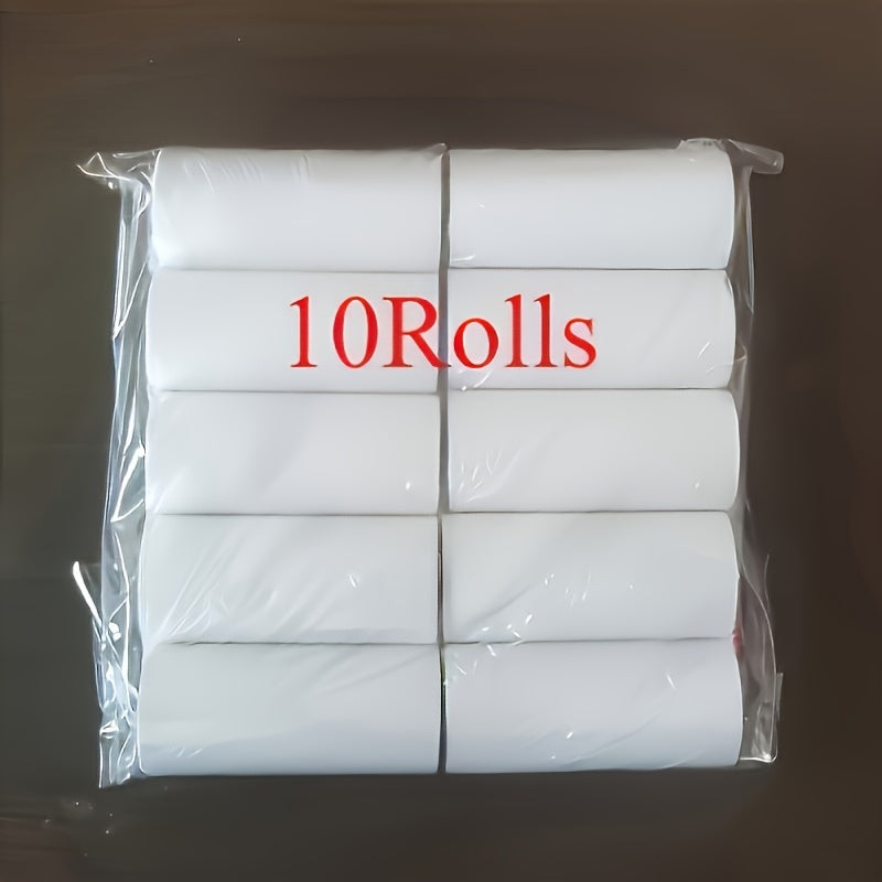 Pack of 10 thermal printer paper rolls for portable instant camera printer with smooth, recyclable surface and inkless printing.