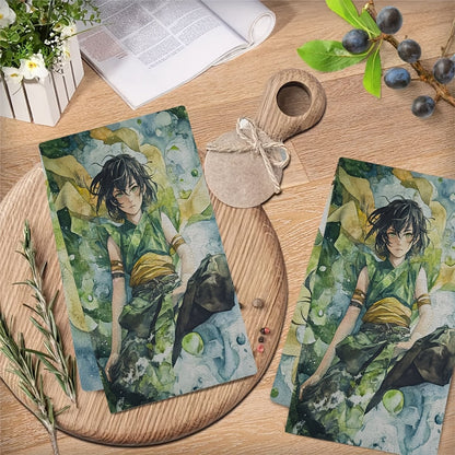 Set of 2 Ultra Soft Kitchen Towels - Inspired by Toph Beifong, These Highly Absorbent & Machine Washable Hand Towels are Perfect for Drying Dishes. Featuring a Coastal Contemporary Design, Each Towel Measures 40.64x60.96 cm