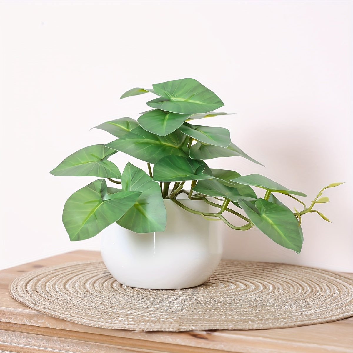 Artificial green leaf plant for home, office, or shelves décor.