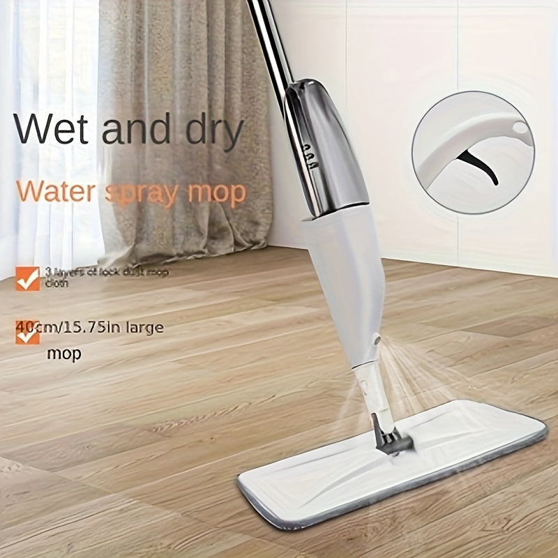 Multi-functional 2-in-1 spray mop for wet and dry cleaning, disinfecting in various living spaces.