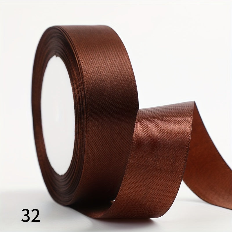 1 piece of 2.5cm wide, 25 yards long satin ribbon for gift wrapping, wedding decoration, car silk ribbon, baking, and webbing.