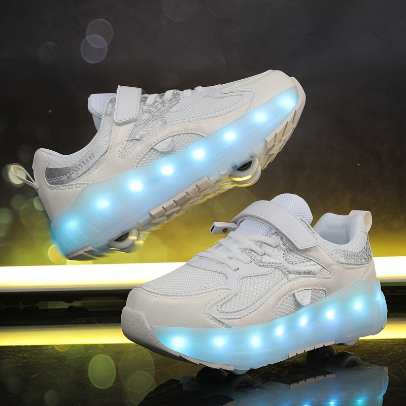 Get a pair of versatile glowing roller skates that are perfect for all seasons and can be used both indoors and outdoors. Suitable for trendy street style or LED light-up fun.