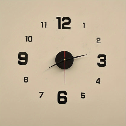 Nordic style DIY self-adhesive silent wall clock with acrylic cover. Battery not included.