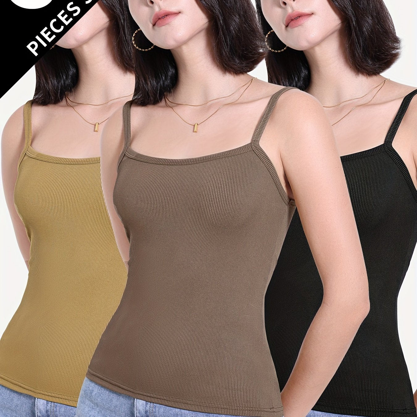 3pcs Women's backless bralette tank tops, ideal for summer layering with a beautiful back feature.