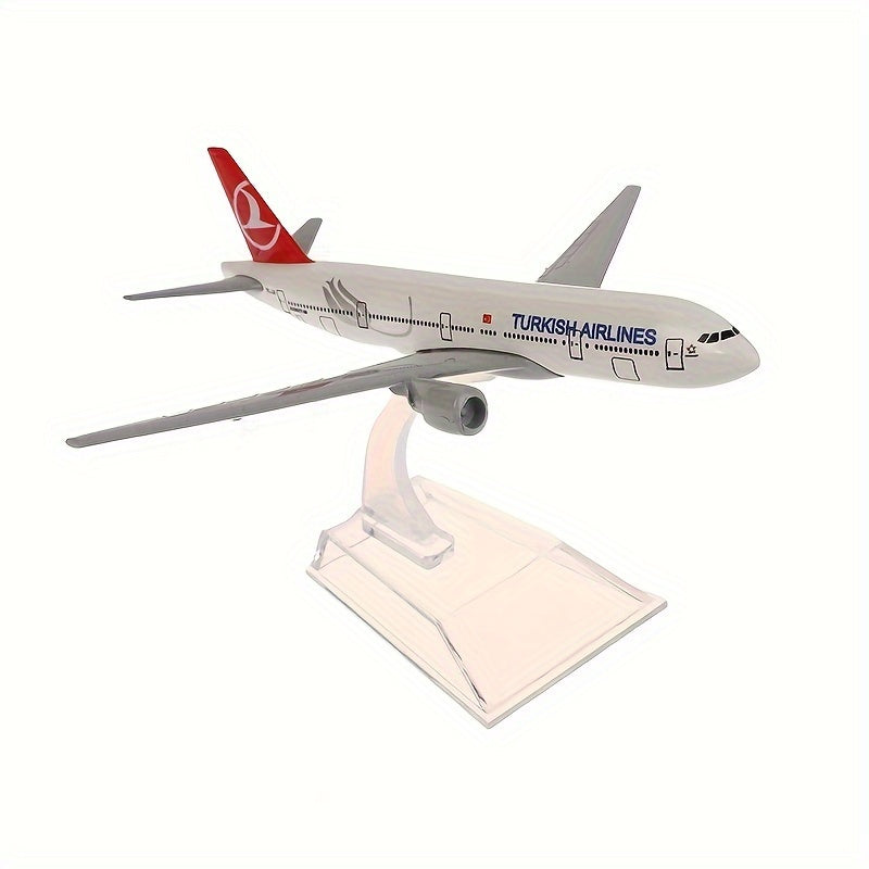 Модель самолета Boeing 777 из металла - масштаб 1:400, белый алюминий, авиационный коллекционный предмет