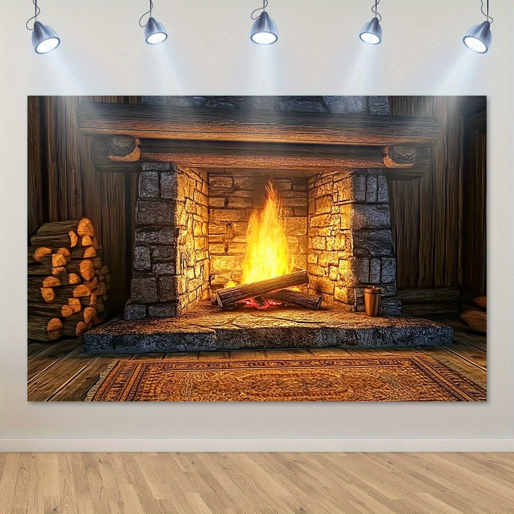 Transform any space with this versatile 1pc Multifunctional Fireplace Flame backdrop. Perfect for enhancing holiday celebrations, family photos, or seasonal events. This beautiful and reusable backdrop is easy to set up and adds charm to every occasion.