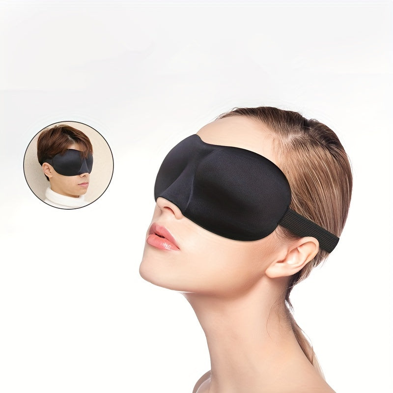 1 Pack 3D Contoured Sleep Mask with Memory Foam, Buckle Closure, Breathable Cotton Material, Ideal for Travel & Airplane Use, No Power Needed