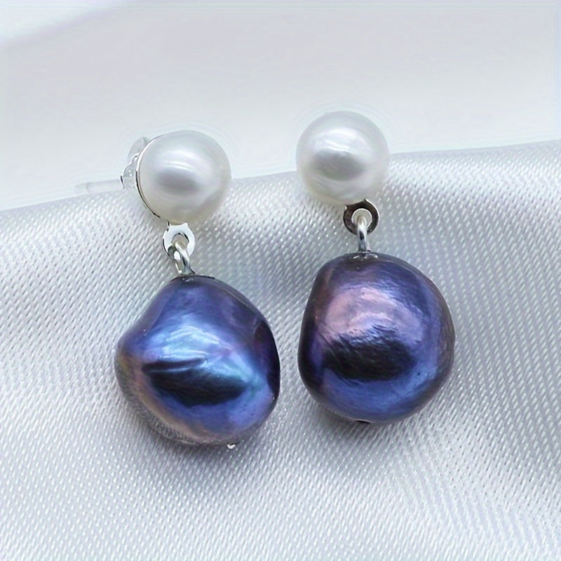 Simple yet elegant, these 1 Pair of Saudade Freshwater Baroque Black Pearl Drop Earrings are made with 925 Sterling Silver Plating. These June Birthstone Studs are perfect for women who appreciate fashion jewelry. They are great for daily wear and make