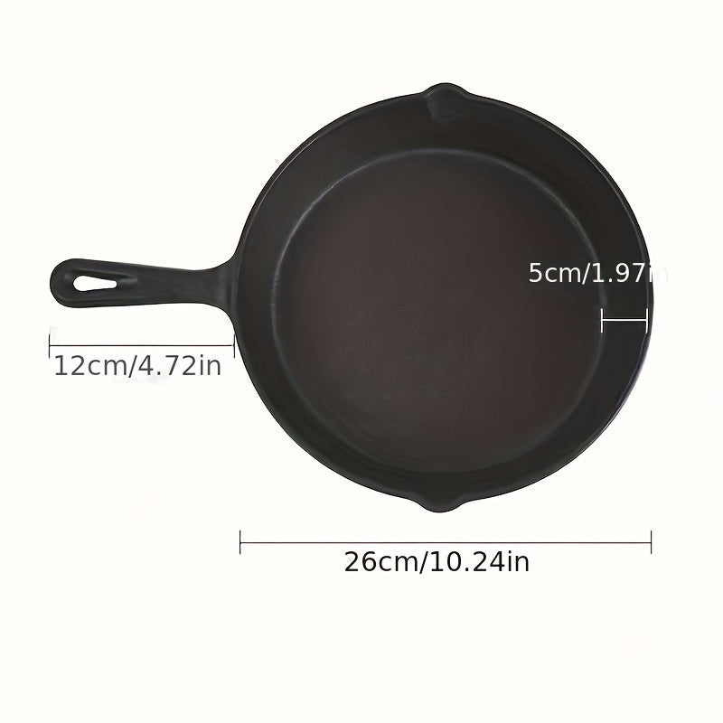 Top-quality Cast Iron Skillet featuring a pre-seasoned, non-stick surface that is ideal for making flawless eggs and pancakes without any smoke. This versatile skillet is suitable for use in the oven and can be used on both electric and gas stoves.