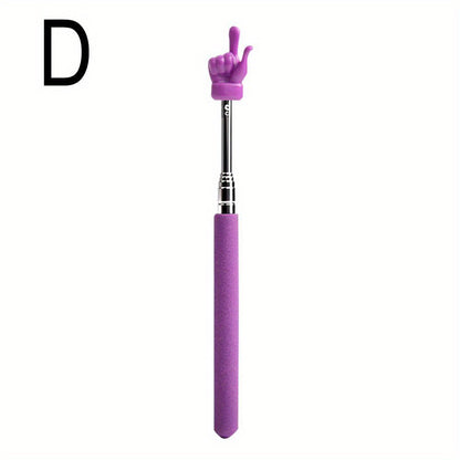 Telescopic Teacher Pointer with retractable stainless steel finger design for educators.