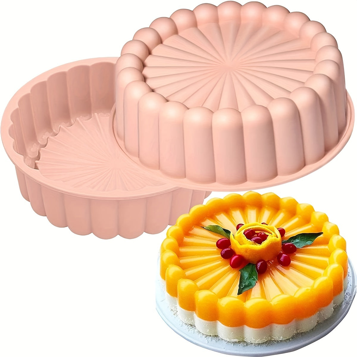 Create mouthwatering cakes easily with this versatile nonstick silicone cake mold, perfect for any occasion including weddings, birthdays, and more! Size: 19.99 cm.