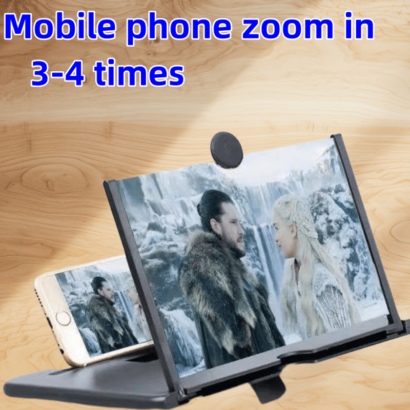 ZoomPlus 10/12 inch Smartphone Screen Amplifier with Eye Protection, Portable Stand for Students and Elderly.