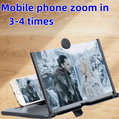 ZoomPlus 10/12 inch Smartphone Screen Amplifier with Eye Protection, Portable Stand for Students and Elderly.