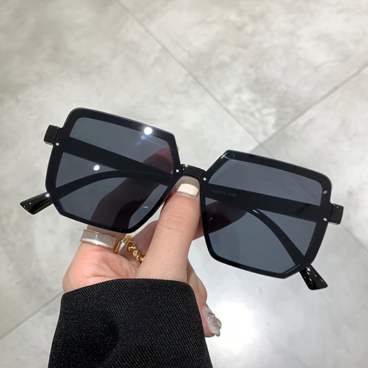 Unisex oversized square fashion glasses with anti-glare lenses for outdoor activities.