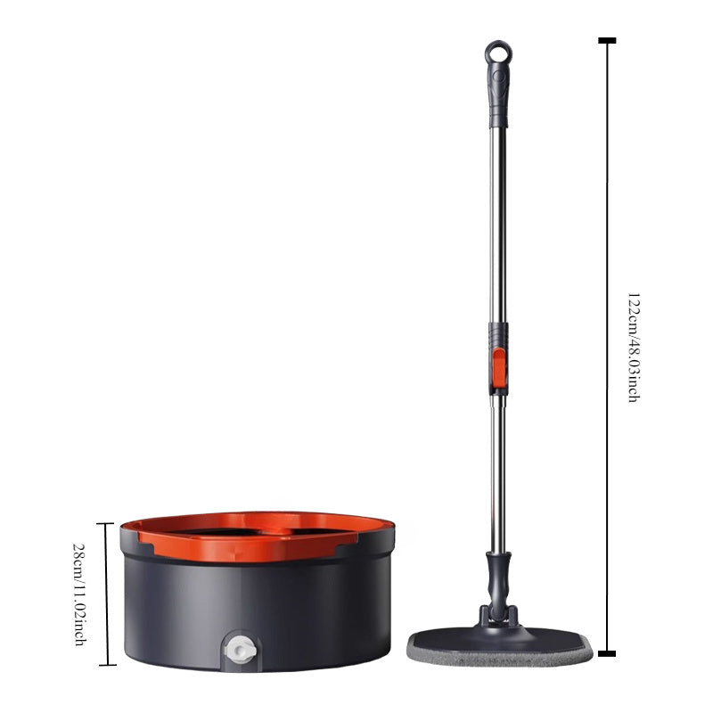 Easily Clean Floors with the Oval Self-Cleaning Mop and Bucket Set, Featuring Dual-Drive Automatic Centrifugal Dry Wash Technology. This Lazy Mop is Perfect for Wet and Dry Use and Comes with 2 Microfiber Pads for Use in the Home, Kitchen, Living Room