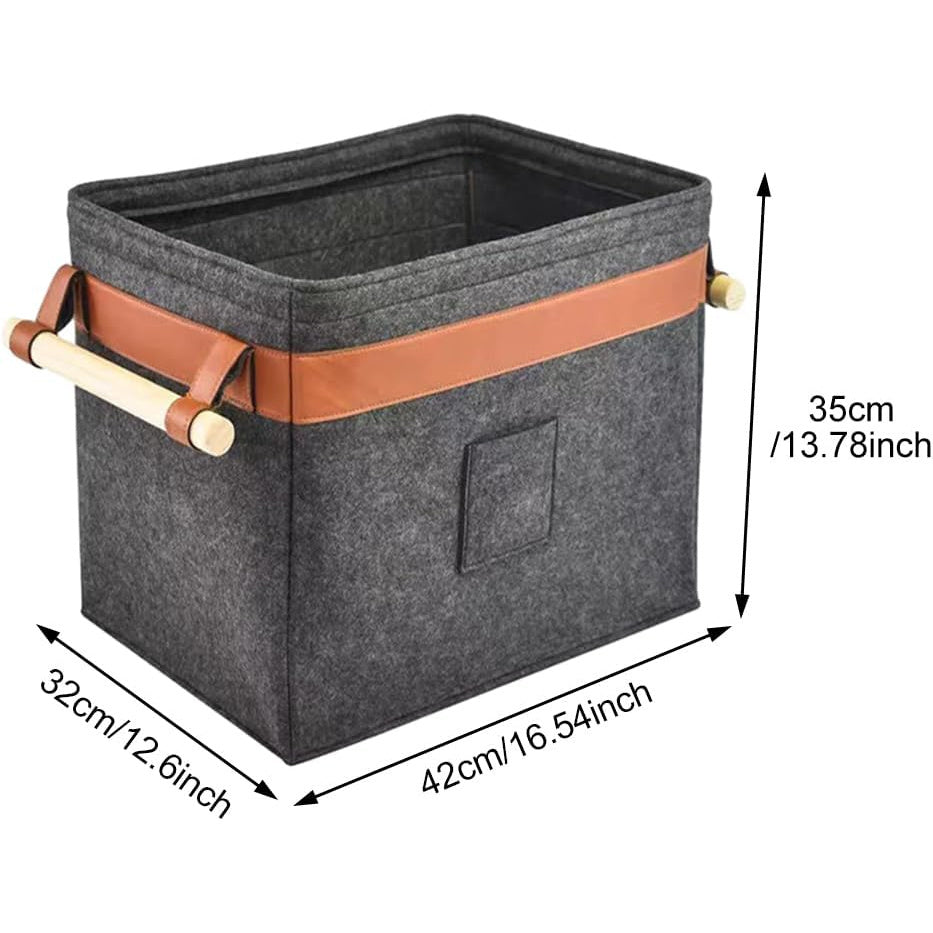 Durable Extra Thick Felt Firewood Carrier Basket Featuring a Strong Reinforced Handle - Convenient Portable and Foldable Wood Bag for Firewood, Newspaper, and Storage - Made with High-Quality Materials for Long-Lasting Construction