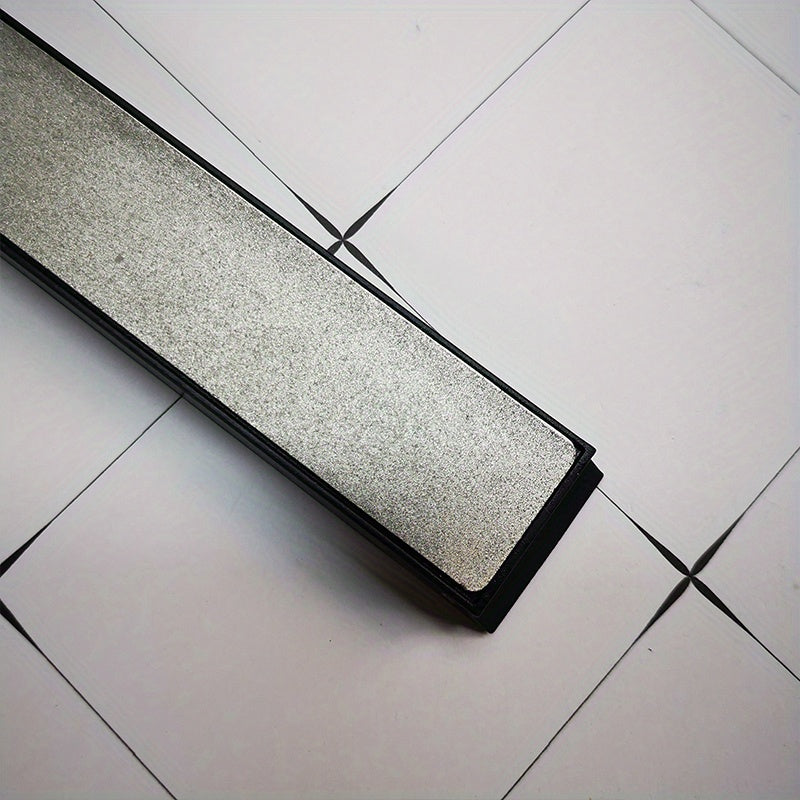 Diamond sharpening stone with fixed angle kitchen knife sharpener and metal base for manual sharpening of kitchen knives, no electricity needed.