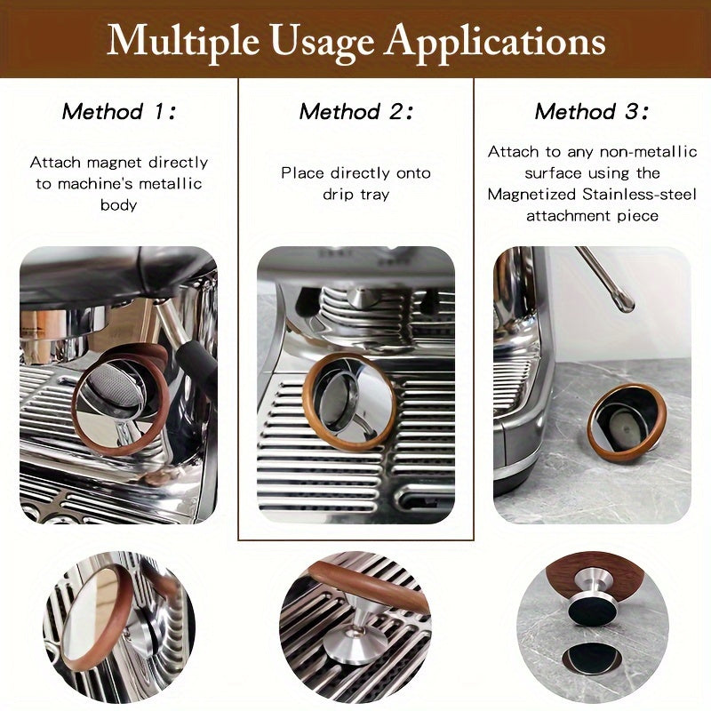 100 pieces of Coffee Lens for monitoring walnut beech flow, featuring a round lens with a magnetic base for easy attachment. The lens allows for 360° adjustable rotation, making it a convenient coffee machine accessory for baristas.