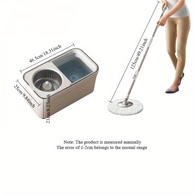 The Multi-Surface Mop Set is perfect for both home and commercial use. It features a washable microfiber head, a self-wringing system, and a detachable handle. This mop set is ideal for wet and dry cleaning in the living room, bedroom, bathroom, kitchen