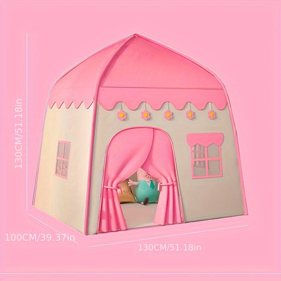 Pink flower-themed Princess Tent, a perfect gift for birthdays and holidays, suitable for both boys and girls.